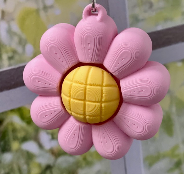 Porte Clé Impression 3D - Fleur Rose