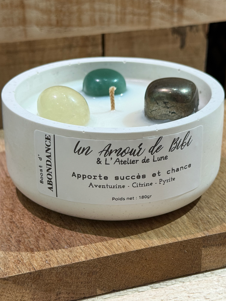 Bougie Lithothérapie - Boost d’ABONDANCE