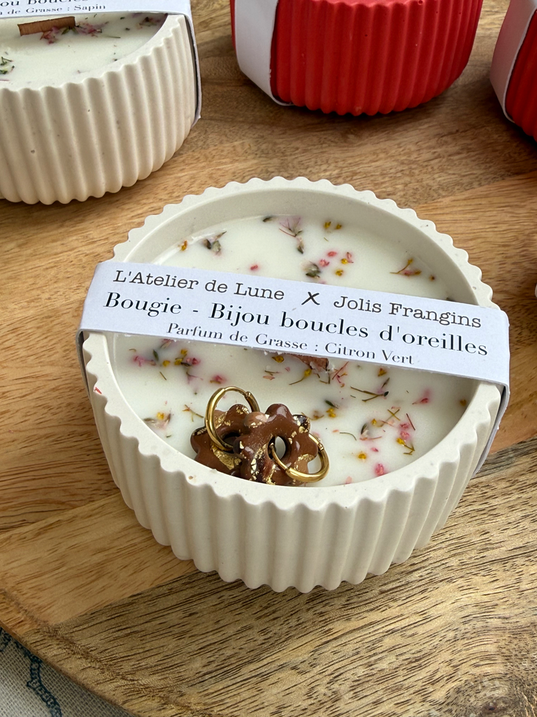 Bougie- Bijou SURPRISE boucles d’oreilles