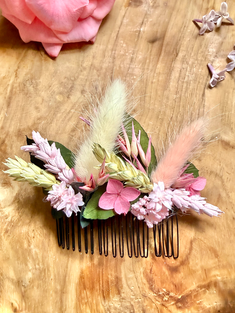 Peigne Cérémonie (rose/beige)