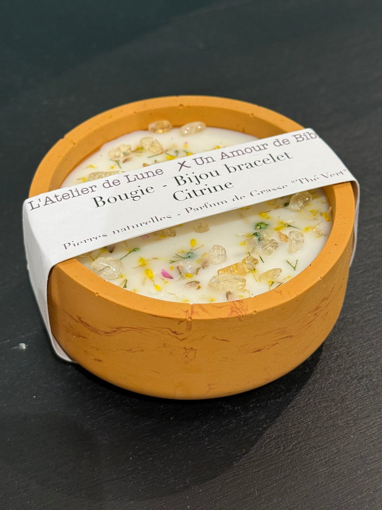 Bougie Bijou bracelet - Citrine - Thé Vert