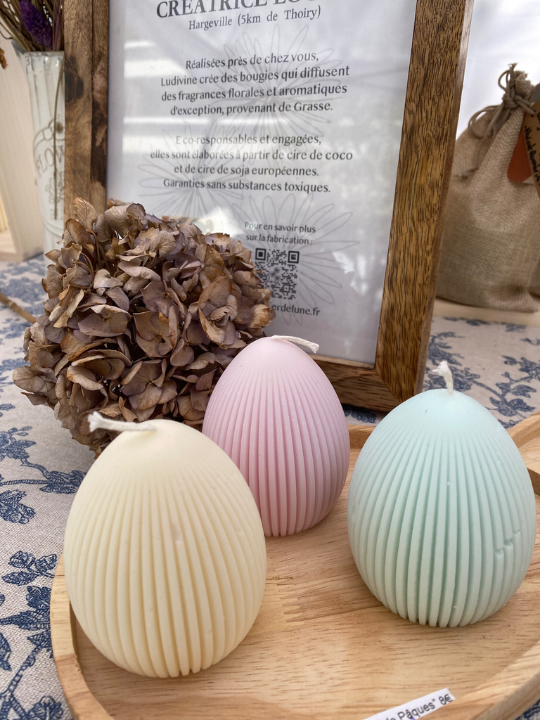 Bougie oeuf de Pâques - Bleu