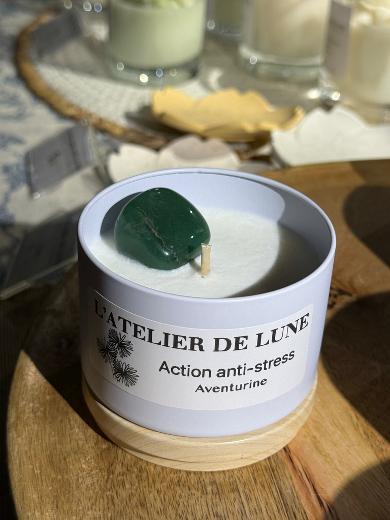 Pierre Aventurine - bougie anti-stress