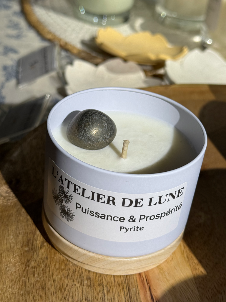 Pierre Pyrite - bougie prospérité