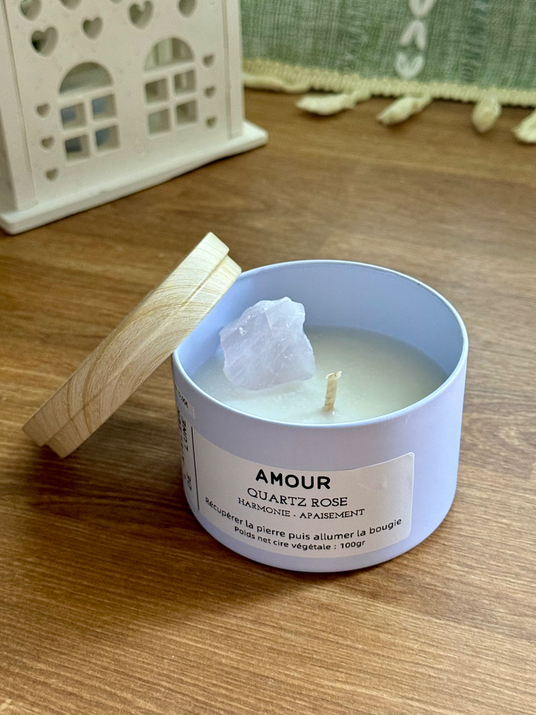 Bougie AMOUR - Quartz Rose