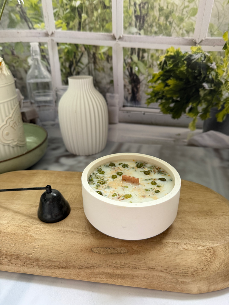 Bougie avec bracelet - Péridot (Fleur de Coton)