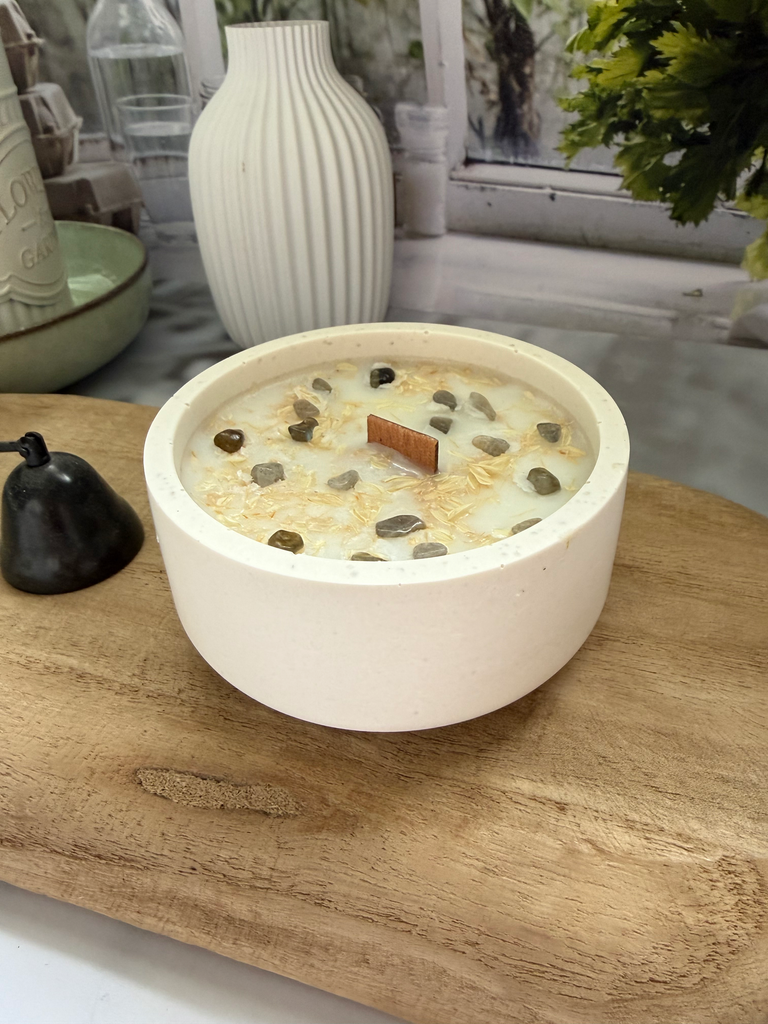 Bougie avec bracelet - Labrdorite (Fleur de Coton)