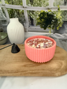 Bougie avec boucles d’oreilles (Fleur de coton) - Pot Rose